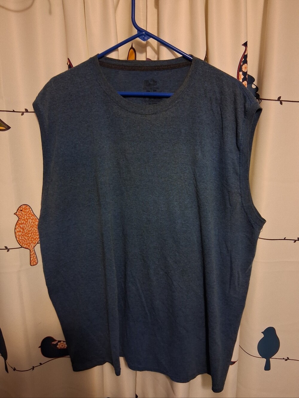 Fruit of the Loom Men's Sleeveless Crewneck Shirt - Dark Blue Size 2X